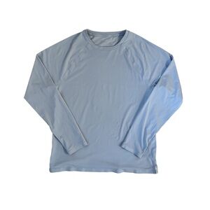 ALO Yoga Conquer Reform Men's Light Blue Long-Sleeve Crew Tee